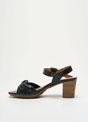 Sandale/pantofi decupați material neted toc de 4 la 6 cm negru RAQUEL PEREZ femeie