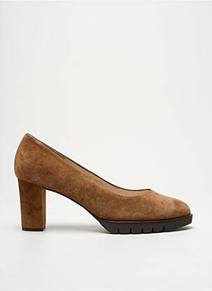 Pantofi cu toc nubuc toc de 7 la 9 cm maro GADEA femeie