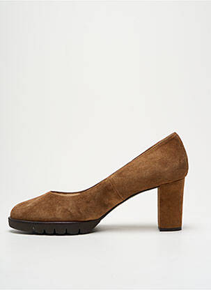 Pantofi cu toc nubuc toc de 7 la 9 cm maro GADEA femeie