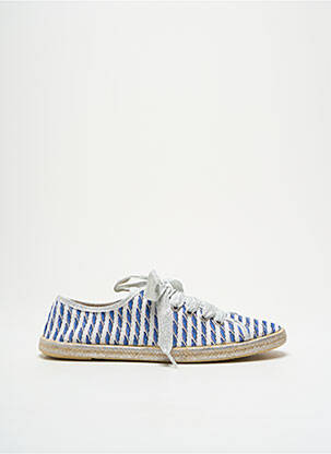 Espadrile țesătură satinată toc plat până la 3 cm albastru HISTOIRES DE CHAUSSURES femeie