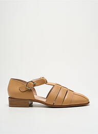 Sandale/pantofi decupați material neted toc plat până la 3 cm bej WONDERS femeie