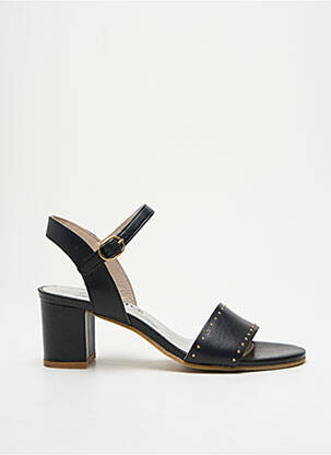 Sandale/pantofi decupați material neted toc de 4 la 6 cm negru MYMA femeie
