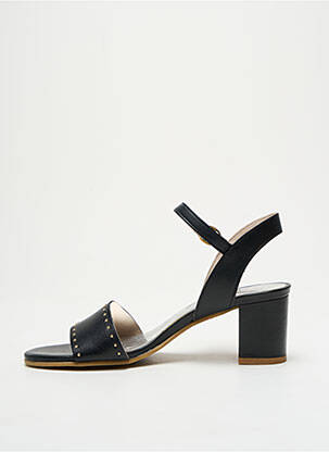 Sandale/pantofi decupați material neted toc de 4 la 6 cm negru MYMA femeie