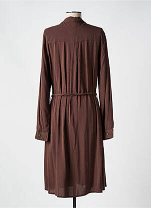 Rochie midi mâneci lungi mâneci lungi maro ICHI femeie