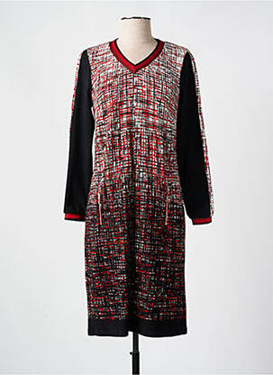 Rochie midi imprimeu fantezie mâneci lungi negru GUY DUBOUIS femeie