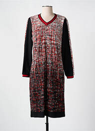 Rochie midi imprimeu fantezie mâneci lungi negru GUY DUBOUIS femme