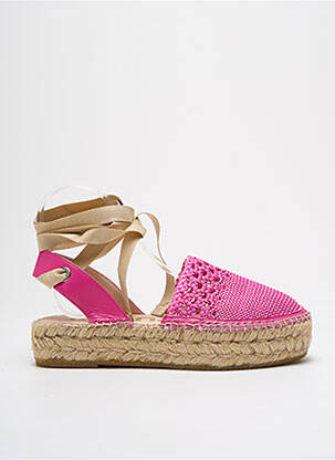 Espadrile țesătură satinată toc de 4 la 6 cm roz KANNA femeie