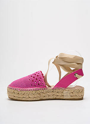 Espadrile țesătură satinată toc de 4 la 6 cm roz KANNA femeie