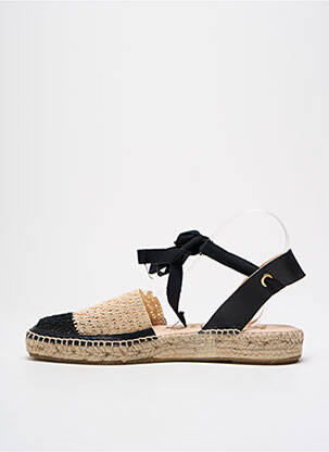 Espadrile țesătură satinată toc plat până la 3 cm negru KANNA femeie