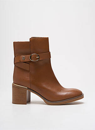Botine/ghete material neted toc de 4 la 6 cm maro TOMMY HILFIGER femeie