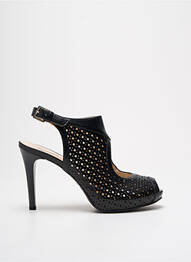 Sandale/pantofi decupați material neted toc de 7 la 9 cm negru NERO GIARDINI femme