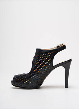 Sandale/pantofi decupați material neted toc de 7 la 9 cm negru NERO GIARDINI femeie
