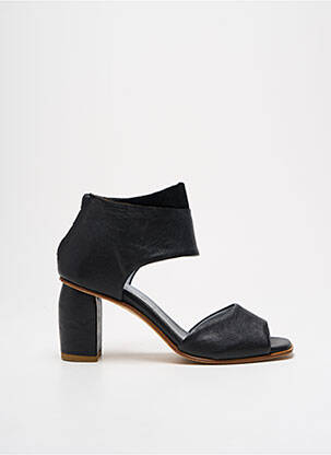 Sandale/pantofi decupați țesătură satinată toc de 4 la 6 cm negru LILI MILL femeie