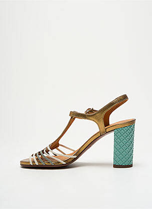 Sandale/pantofi decupați material neted toc de 7 la 9 cm auriu CHIE MIHARA femeie