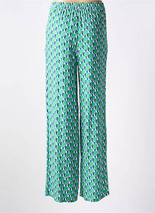 Pantalon drept țesătură poplin verde C'EST BEAU LA VIE femeie