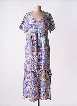 Rochie lungă mâneci scurte mâneci scurte violet MASSANA femeie