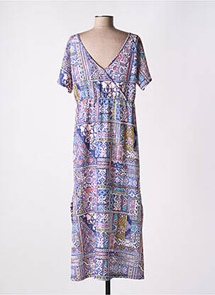 Rochie lungă mâneci scurte mâneci scurte violet MASSANA femeie