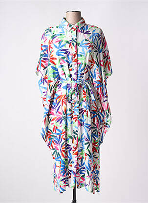 Rochie midi imprimeu floral mâneci scurte alb MOLLY BRACKEN femeie