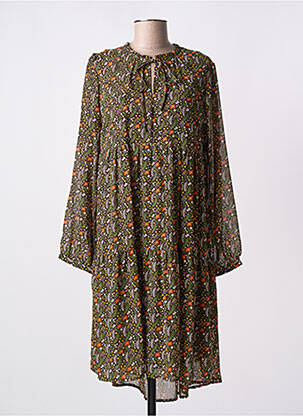 Rochie midi imprimeu floral mâneci lungi maro MD'M femeie