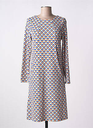 Rochie midi imprimeu fantezie mâneci lungi albastru MD'M femeie