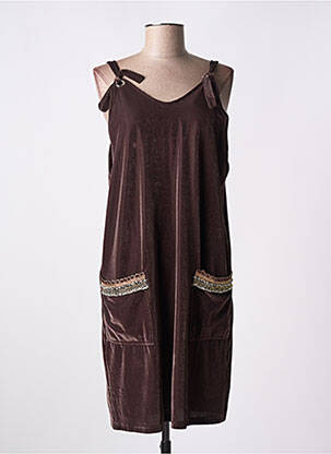 Rochie midi fără mâneci fără mâneci maro MISMASH femme