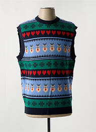 Pulover elasticitate mâneci scurte albastru JACK & JONES bărbat
