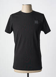 Tricou croială cambrată mâneci scurte negru HELVETICA homme