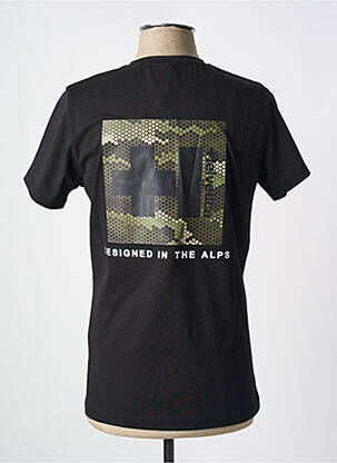 Tricou croială cambrată mâneci scurte negru HELVETICA bărbat