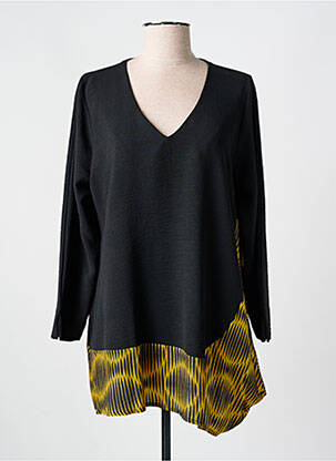 Tunică mâneci lungi țesătură crep negru FRANCK ANNA femme