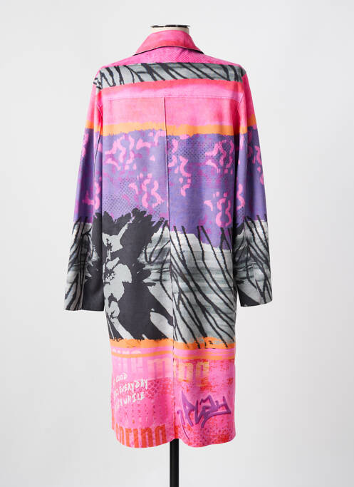 Palton lung croială cambrată fără glugă roz TUZZI femme