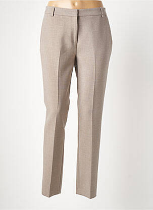 Pantalon drept talie cu cleme talie înaltă maro DEVERNOIS femeie