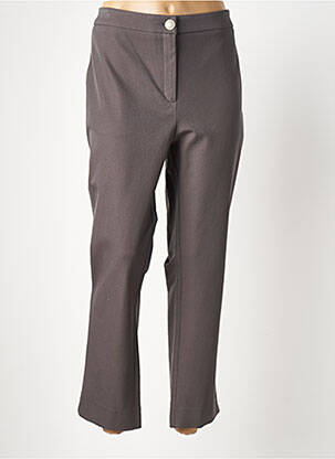 Pantalon 7/8 talie cu cleme mărime normală gri DEVERNOIS femeie
