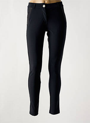 Pantalon slim țesătură poplin mărime normală negru HBT femeie