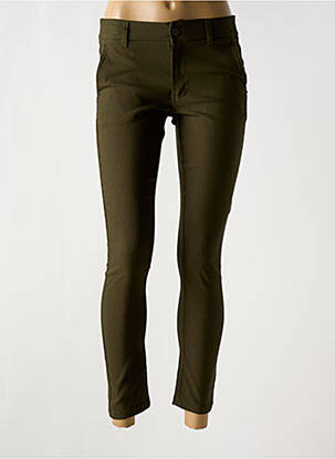 Pantalon slim țesătură poplin mărime normală verde PLEASE femeie