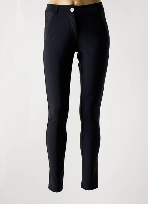 Pantalon slim țesătură poplin mărime normală negru HBT femme