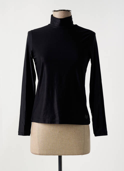 Pulover cu guler înalt negru HBT femeie