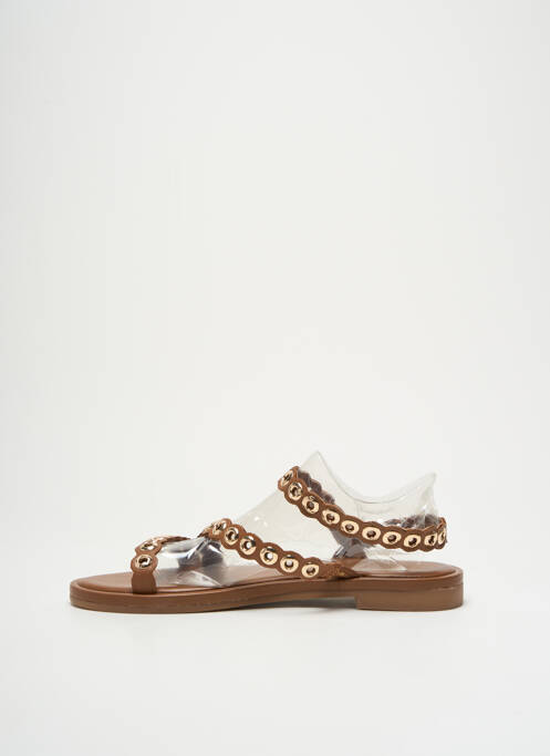 Sandale/pantofi decupați chiquet toc plat până la 3 cm maro LES TROPEZIENNES PAR M.BELARBI femme