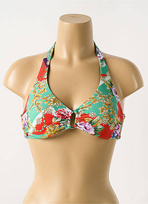 Sutien de costum de baie elasticitate sutien cupe întregi cu decolteu înalt verde CYELL femeie