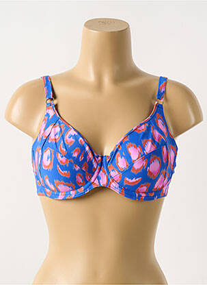 Sutien de costum de baie elasticitate sutien cupe întregi cu decolteu înalt albastru CYELL femeie