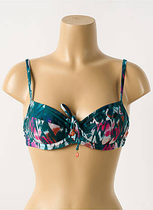 Sutien de costum de baie elasticitate sutien cupe întregi cu decolteu înalt verde CYELL femeie