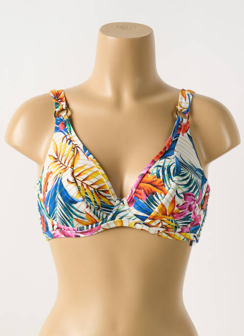 Sutien de costum de baie elasticitate sutien cupe întregi cu decolteu înalt bej CYELL femme