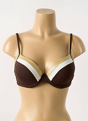Sutien de costum de baie elasticitate top sutien push-up maro CYELL femeie
