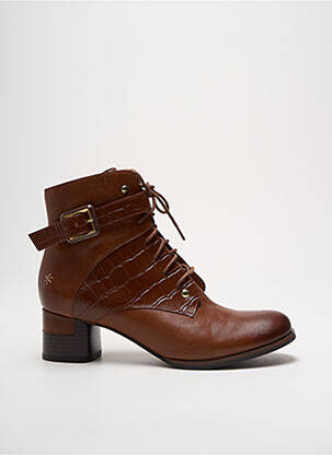 Botine/ghete material neted toc de 4 la 6 cm maro MAM'ZELLE femeie