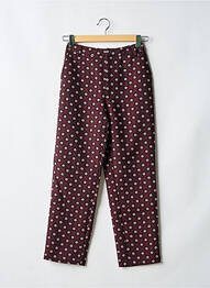 Pantalon drept închidere cu fermoar sub clapetă cu nasturi violet IDANO femme