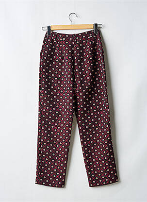 Pantalon drept închidere cu fermoar sub clapetă cu nasturi violet IDANO femeie