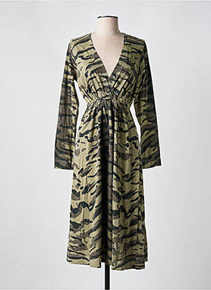 Rochie lungă mâneci lungi mâneci lungi verde LEON & HARPER femeie