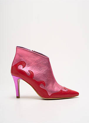 Botine/ghete material neted toc de 7 la 9 cm roz CRÉATIS femeie