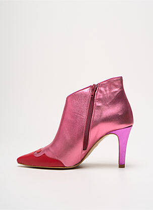 Botine/ghete material neted toc de 7 la 9 cm roz CRÉATIS femeie