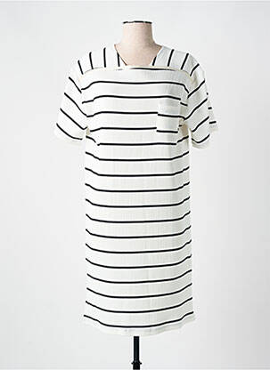 Rochie midi mâneci scurte mâneci scurte alb CANAT femeie