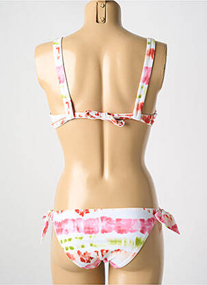 Costum de baie din două piese elasticitate sutien balconet cu decolteu înalt alb PASSIONATA femeie